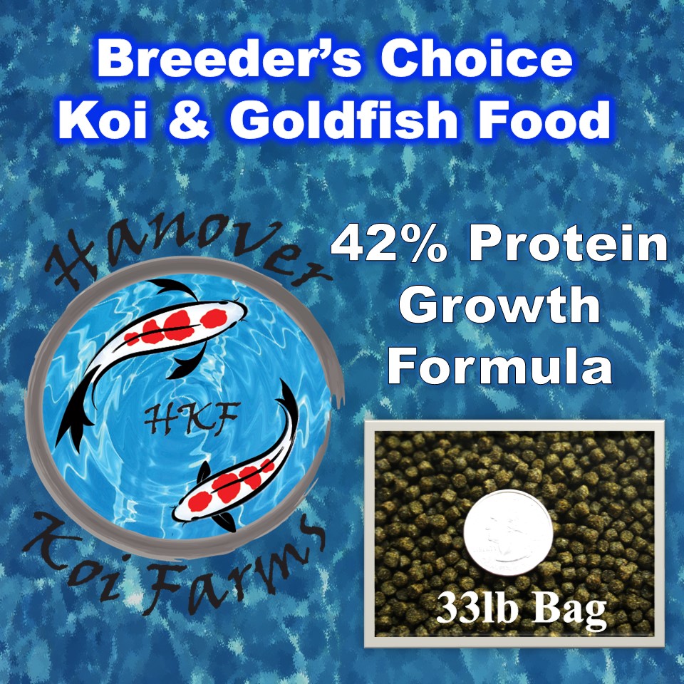 Koi Food- 33lb bulk bag HKF Breeders Choice High Protein Growth Pellet